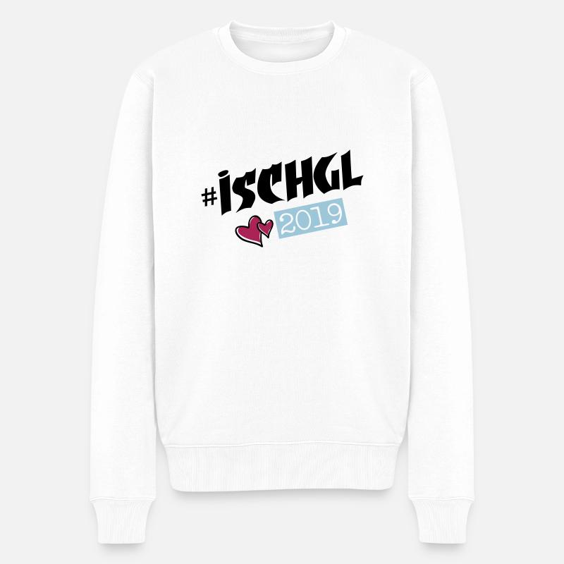 ischgl 2019 herzchen - Männer Premium Bio Pullover - Weiß