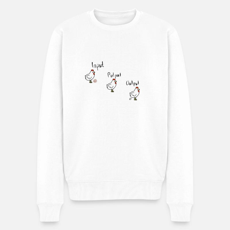 Input Putput Output - Männer Premium Bio Pullover - Weiß