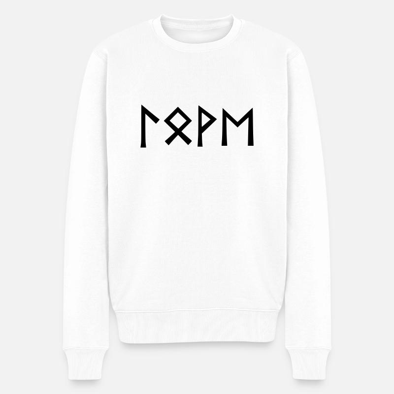 Love - Runenschrift - Männer Premium Bio Pullover - Weiß