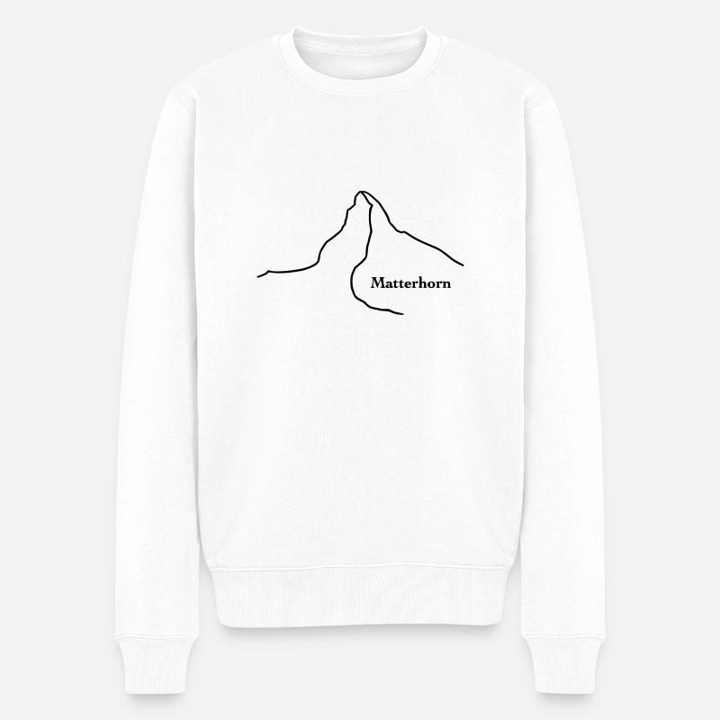 Matterhorn mit Text - Männer Premium Bio Pullover - Weiß