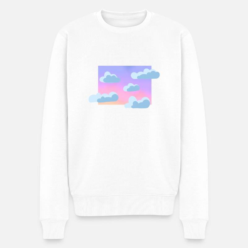 Pastell Wolkenhimmel - Männer Premium Bio Pullover - Weiß