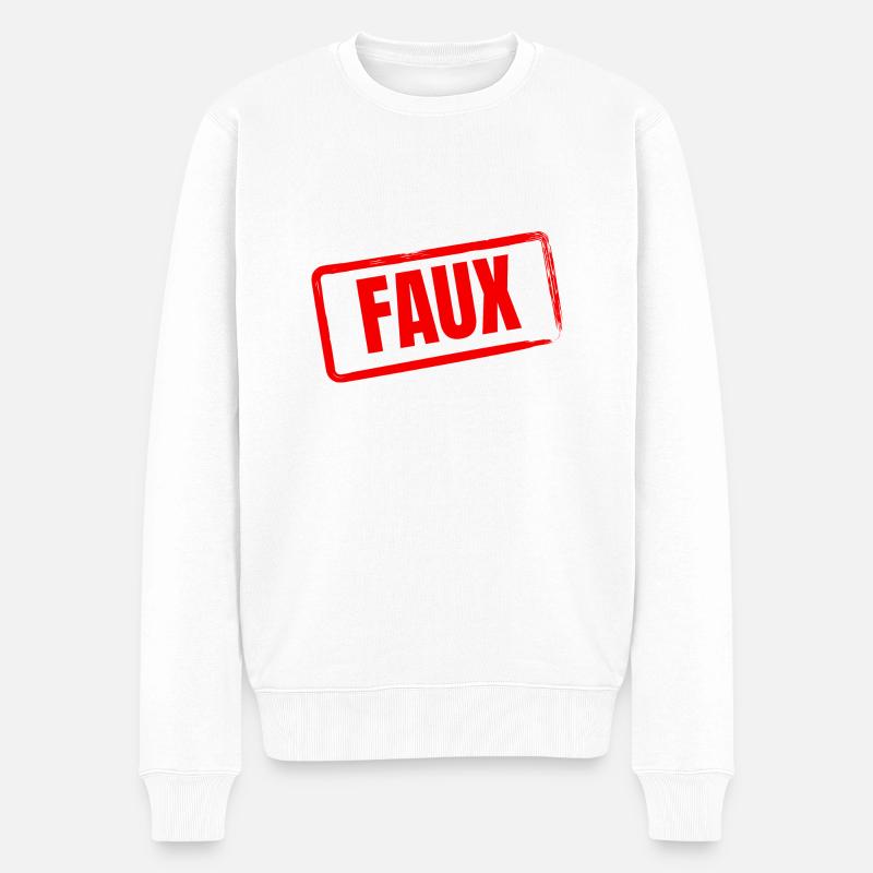 FAUX - Pull Premium bio Homme - blanc