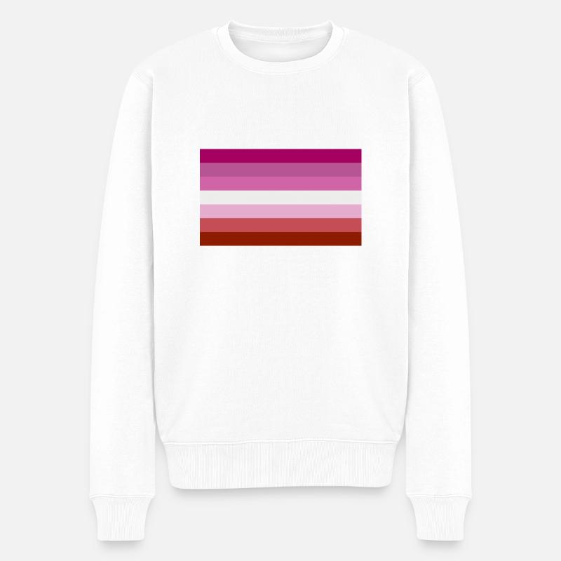 Lesbische Flagge - Männer Premium Bio Pullover - Weiß