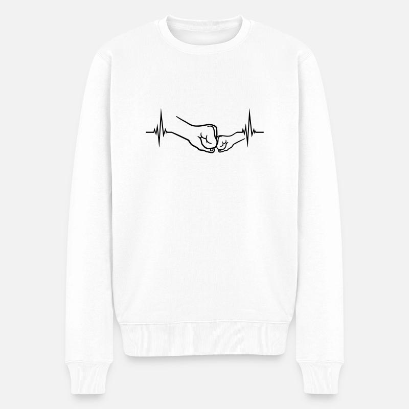 Puls Kind Fäuste - Männer Premium Bio Pullover - Weiß