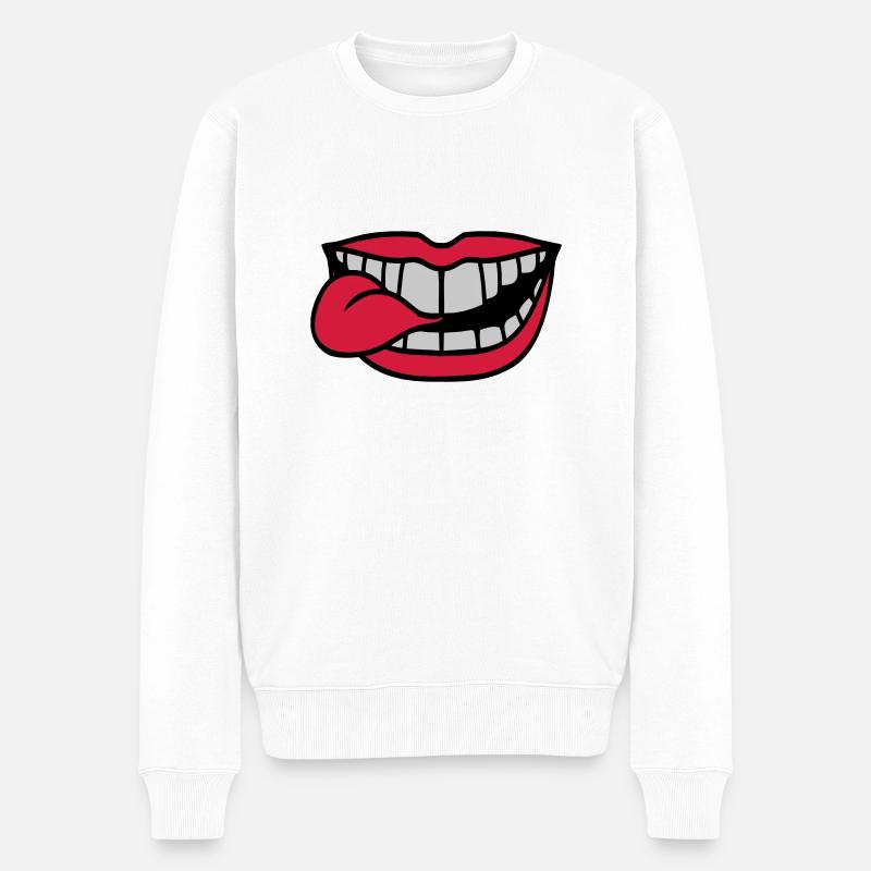 Étirez votre langue buccale - Pull Premium bio Homme - blanc