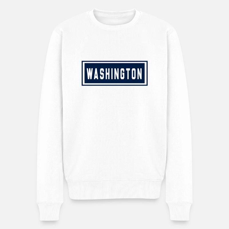 Washington - Männer Premium Bio Pullover - Weiß