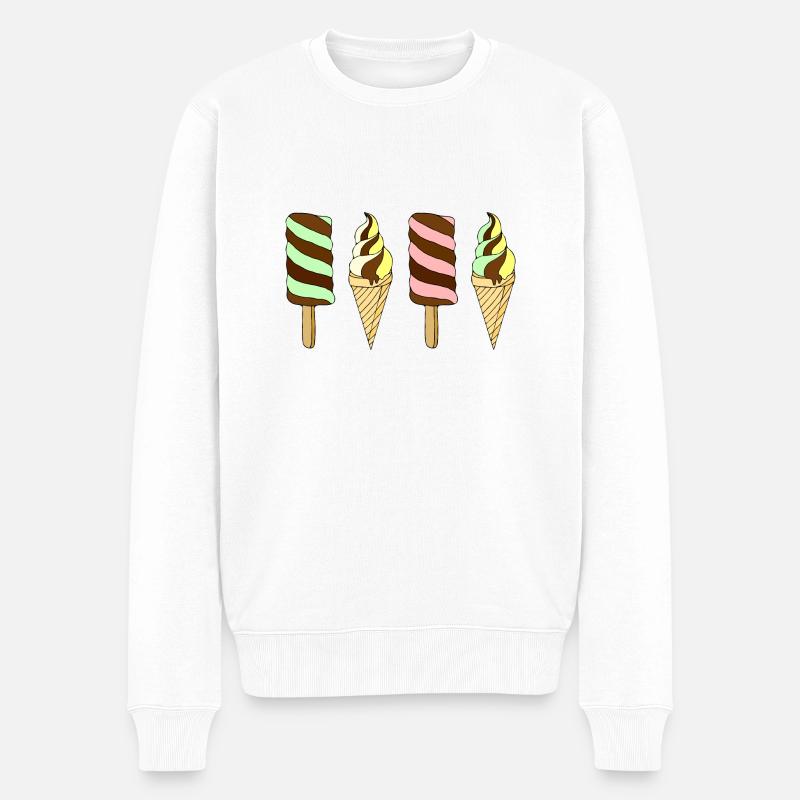 Eis - Männer Premium Bio Pullover - Weiß