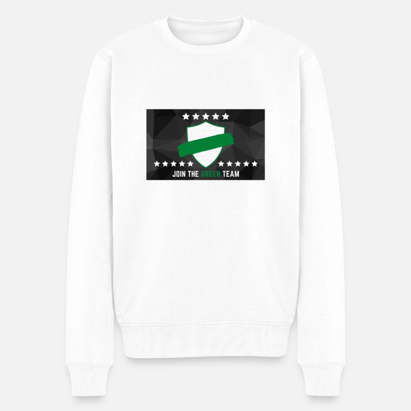 JOIN THE GREEN TEAM - Männer Premium Bio Pullover - Weiß
