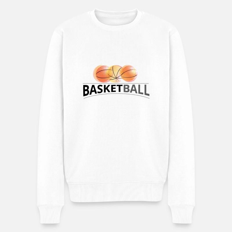 Basketball - Männer Premium Bio Pullover - Weiß