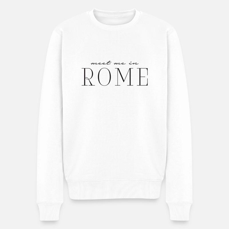 Meet me in Rome - Männer Premium Bio Pullover - Weiß