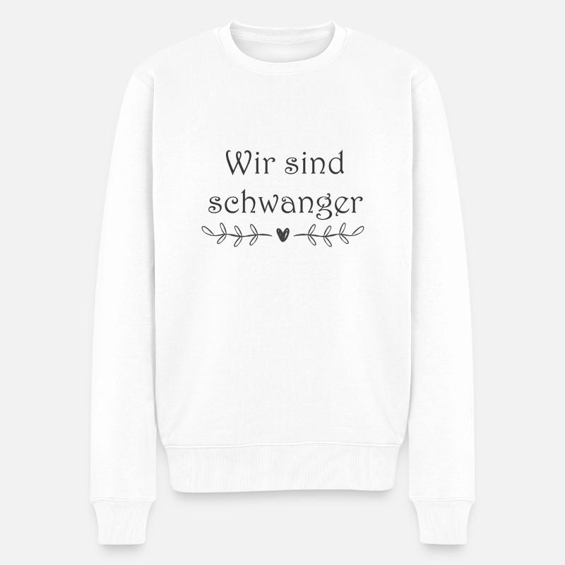Wir sind schwanger - Männer Premium Bio Pullover - Weiß