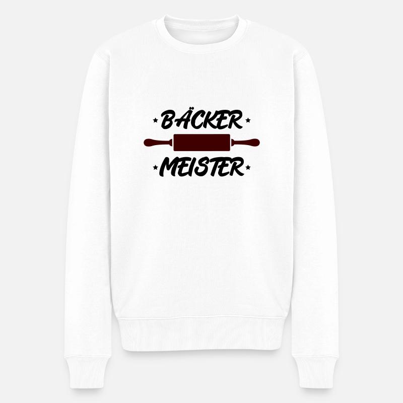 Bäcker Meister - Männer Premium Bio Pullover - Weiß