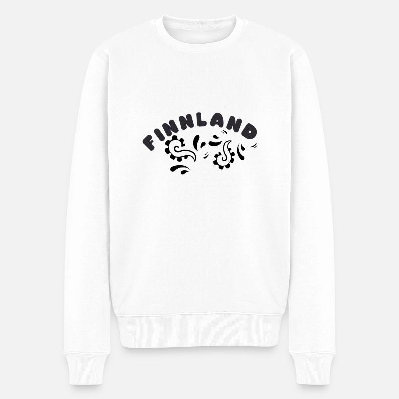Finnland - Männer Premium Bio Pullover - Weiß