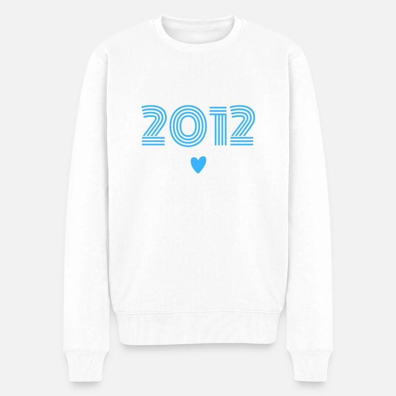 Jahrgang 2012 Junge - Männer Premium Bio Pullover - Weiß