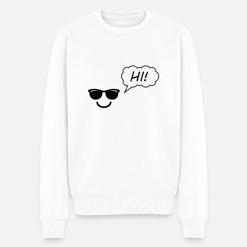 smileface Salut - Pull Premium bio Homme - blanc