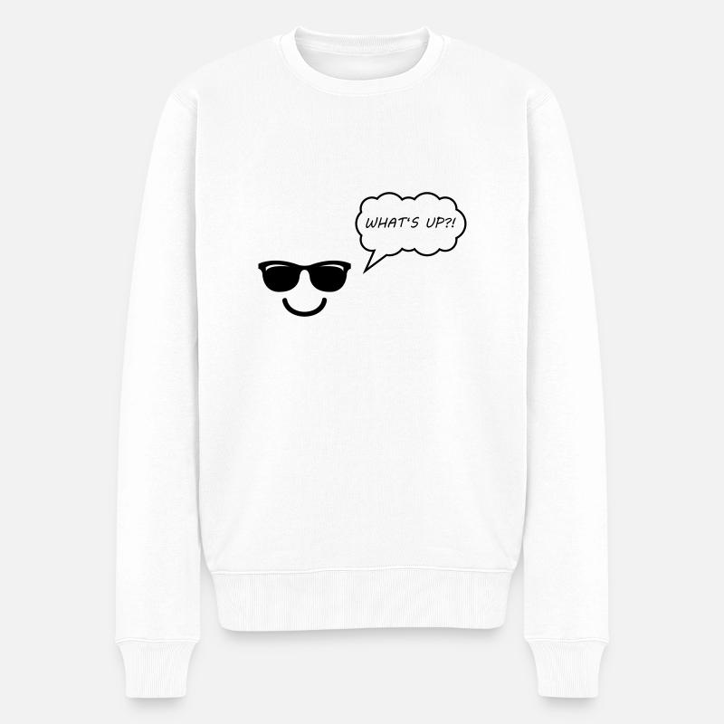 Smileface quoi de neuf - Pull Premium bio Homme - blanc