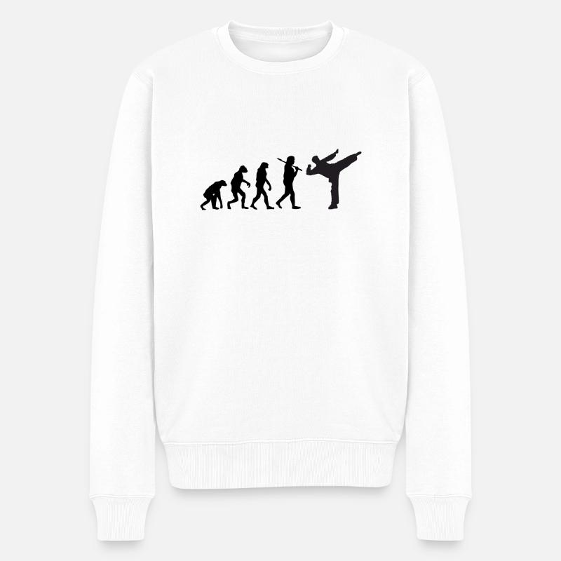 Karate - Männer Premium Bio Pullover - Weiß