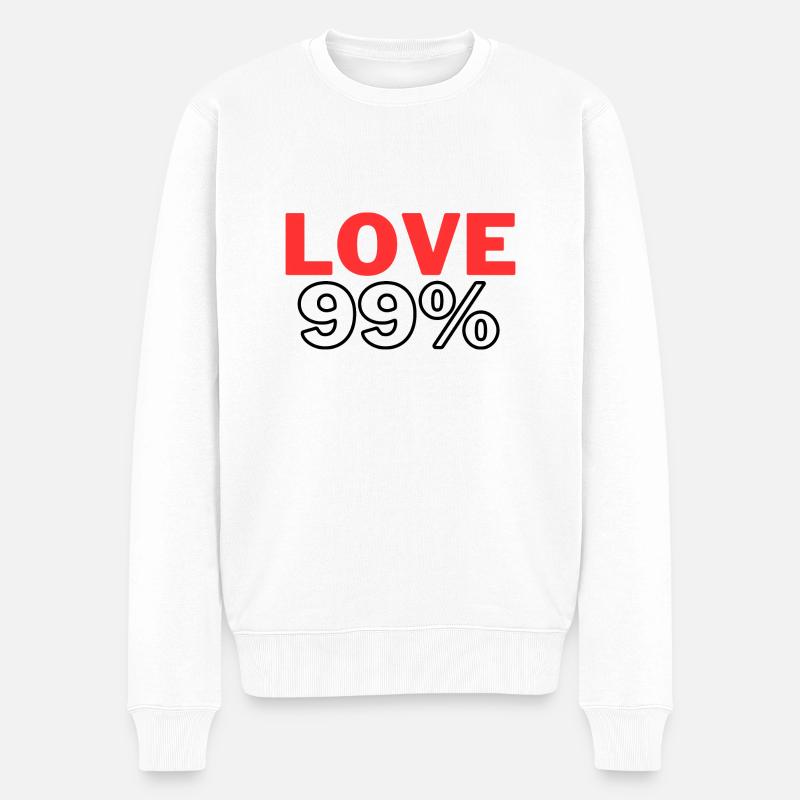 Love99% - Männer Premium Bio Pullover - Weiß
