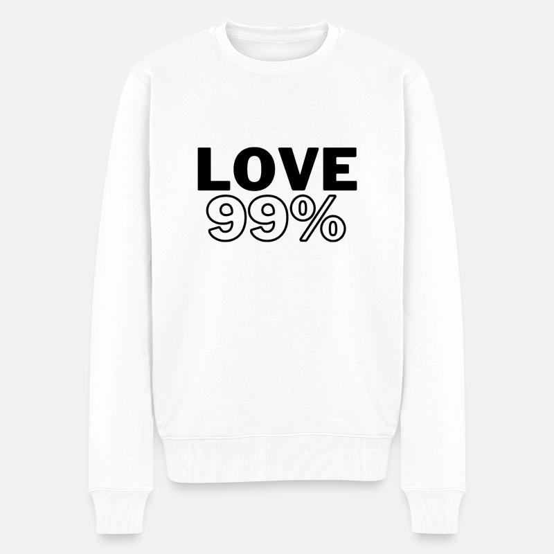 Love99% - Männer Premium Bio Pullover - Weiß