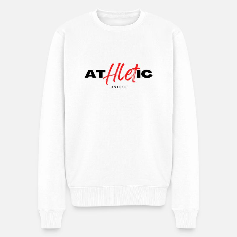 Athletisches Unikat - Männer Premium Bio Pullover - Weiß