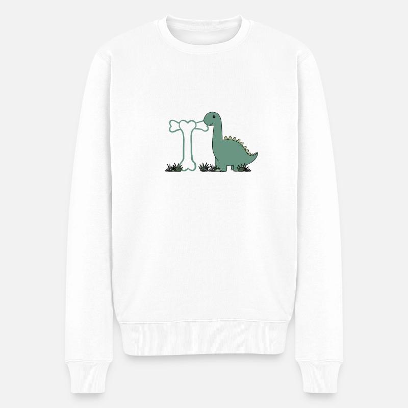 Buchstabe T - Männer Premium Bio Pullover - Weiß