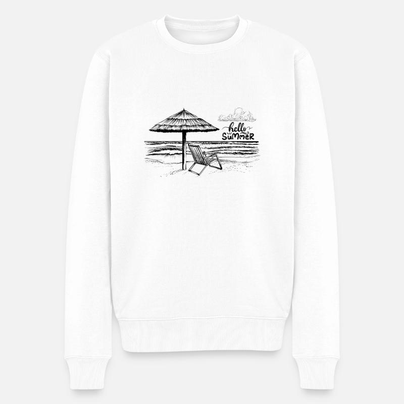 Hallo Sommer - Männer Premium Bio Pullover - Weiß