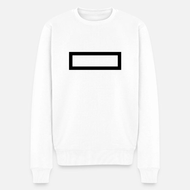 Rechteck - Männer Premium Bio Pullover - Weiß