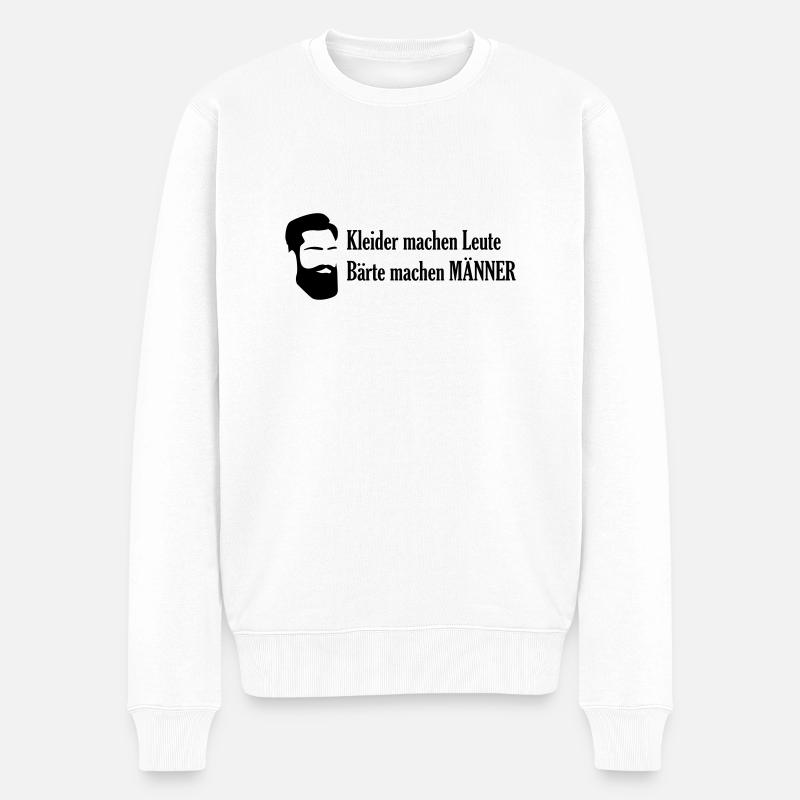Kleider machen Leute Bärte machen Männer - Männer Premium Bio Pullover - Weiß