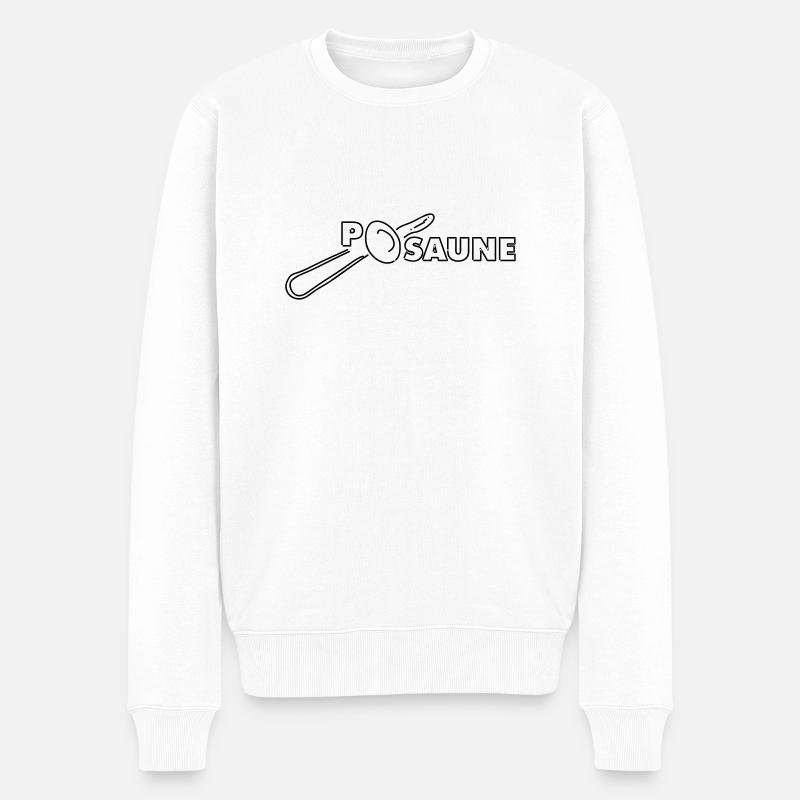 posaune - Männer Premium Bio Pullover - Weiß