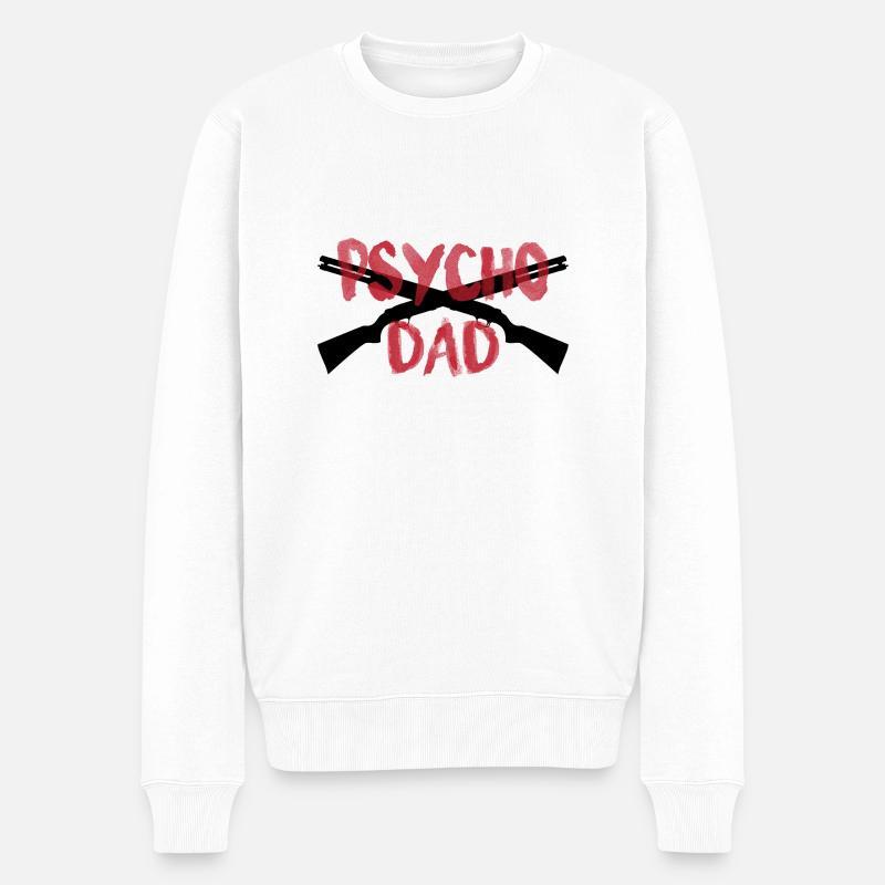 PSYCHO DAD - Männer Premium Bio Pullover - Weiß