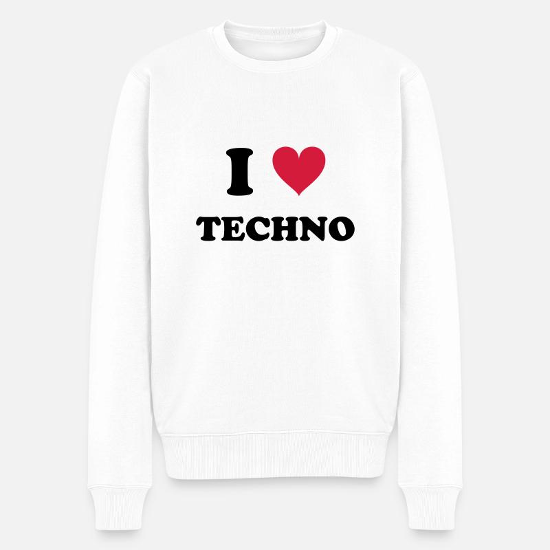 J'AIME TECHNO - Pull Premium bio Homme - blanc