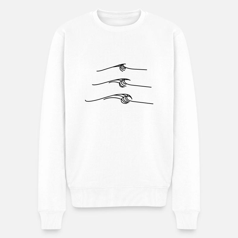 breaking wave - Männer Premium Bio Pullover - Weiß