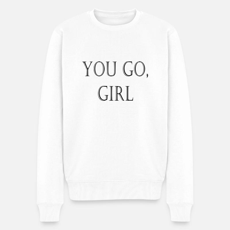 YouGoGirl - Männer Premium Bio Pullover - Weiß