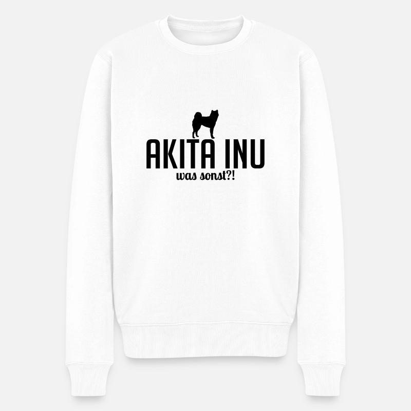 AKITA INU was sonst - Männer Premium Bio Pullover - Weiß