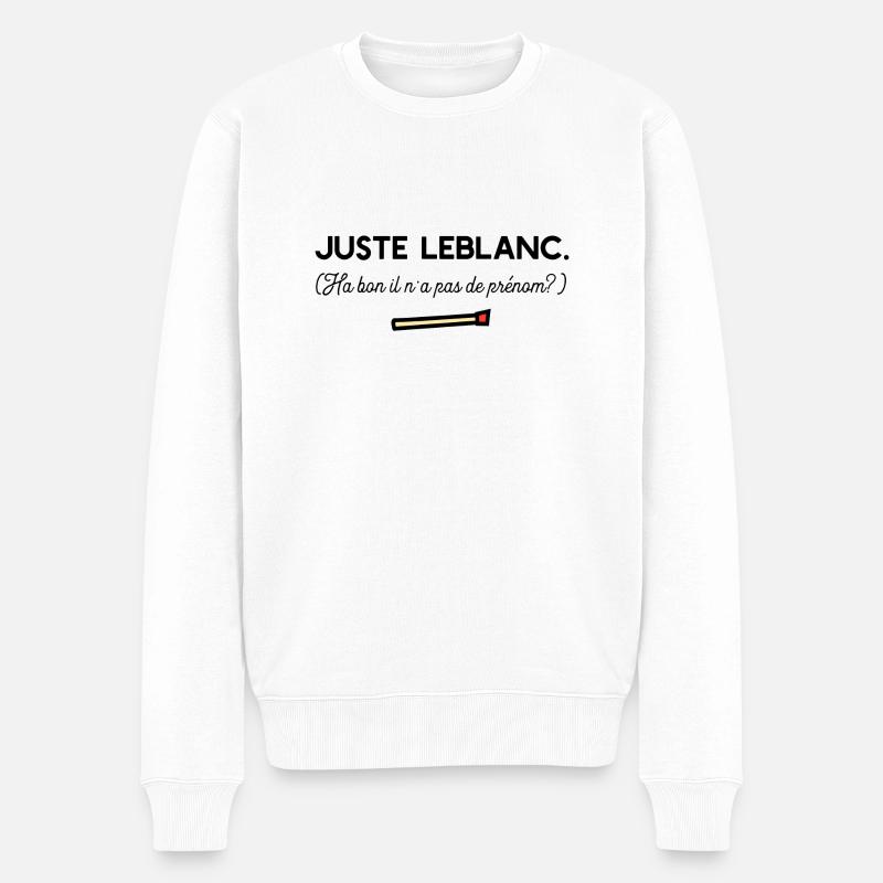 Juste Leblanc t-shirt diner humour - Pull Premium bio Homme - blanc
