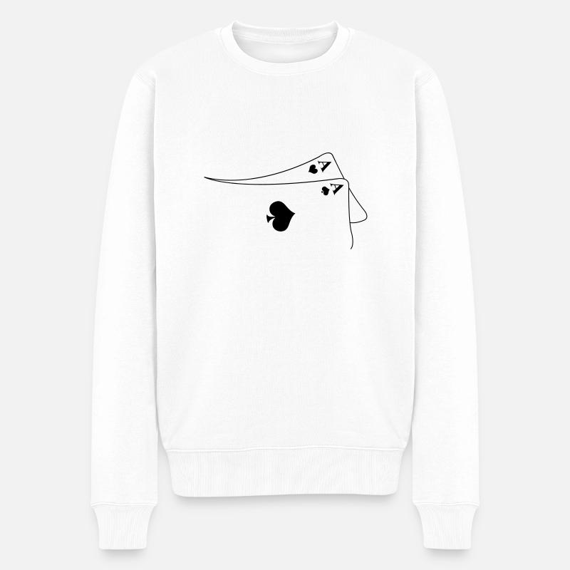 Pocket Aces - Männer Premium Bio Pullover - Weiß