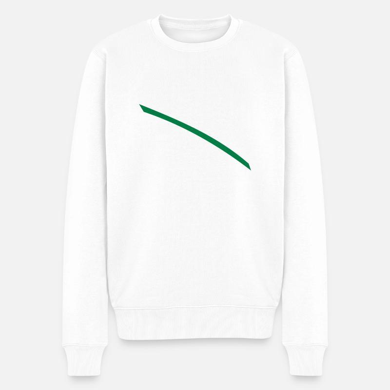 Strich Grün - Männer Premium Bio Pullover - Weiß
