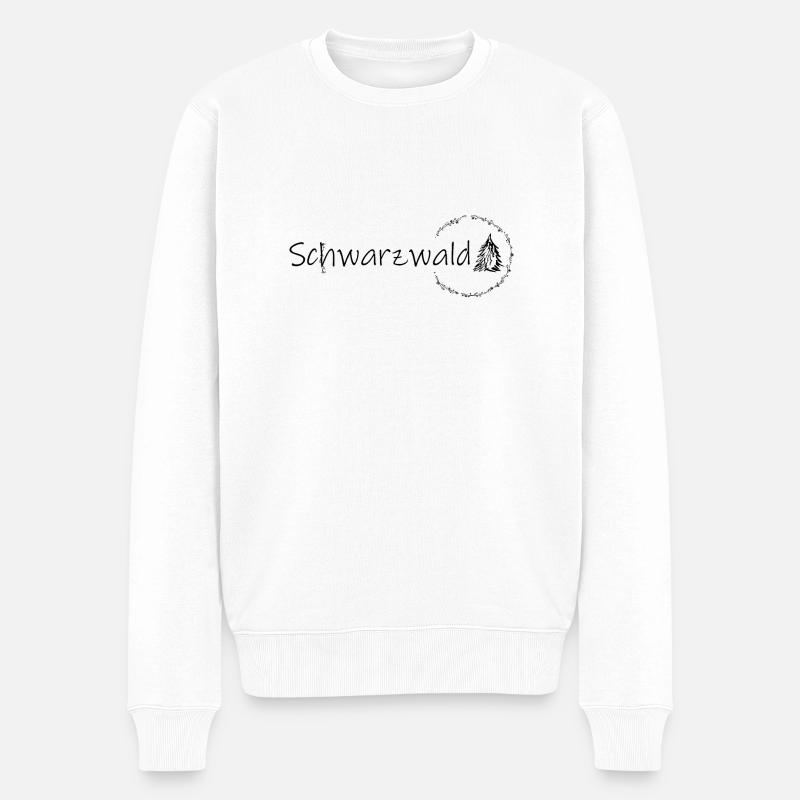Blumen Schwarzwald Baum - Männer Premium Bio Pullover - Weiß