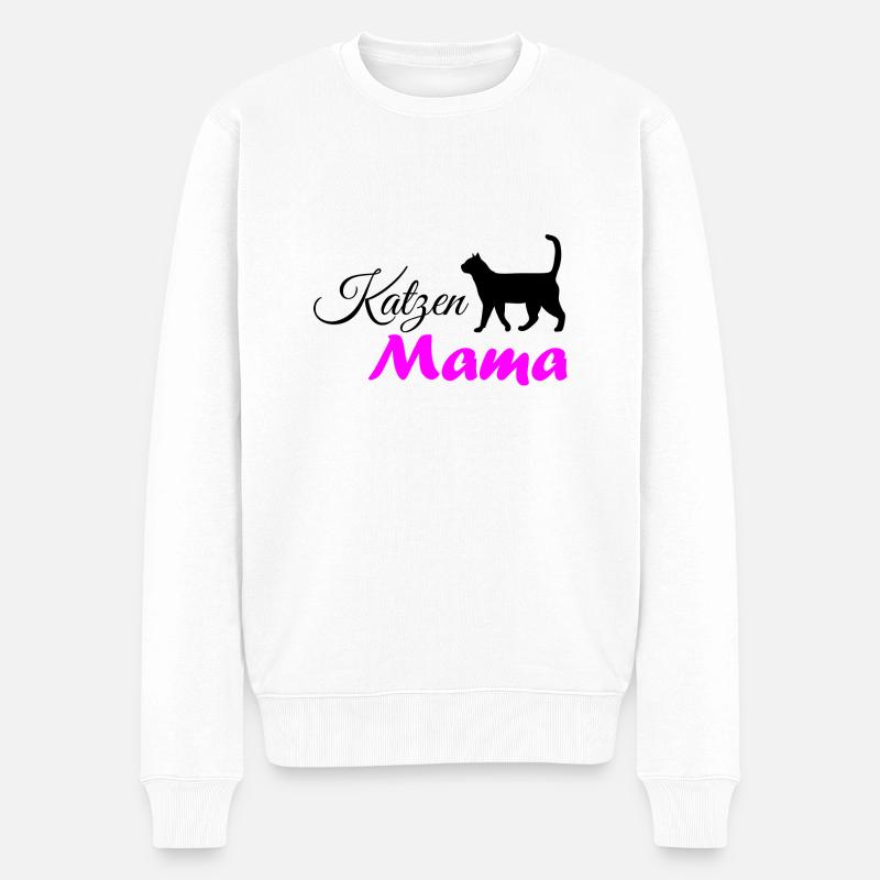 Katzenmama/ Katzenbesitzer - Männer Premium Bio Pullover - Weiß
