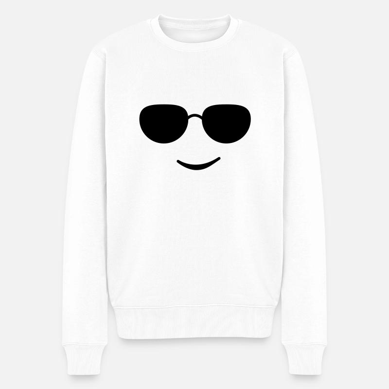 sunglasses smile black - Pull Premium bio Homme - blanc