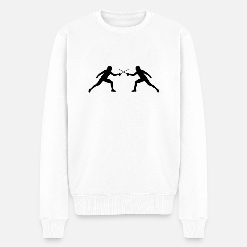 fechten_battle_fa1 - Pull Premium bio Homme - blanc