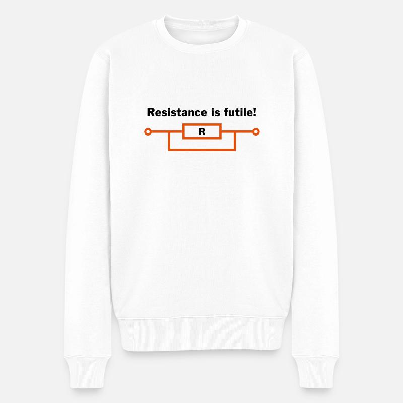 resistance is futile! - Männer Premium Bio Pullover - Weiß