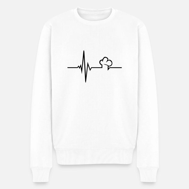 Koch - Puls - Männer Premium Bio Pullover - Weiß