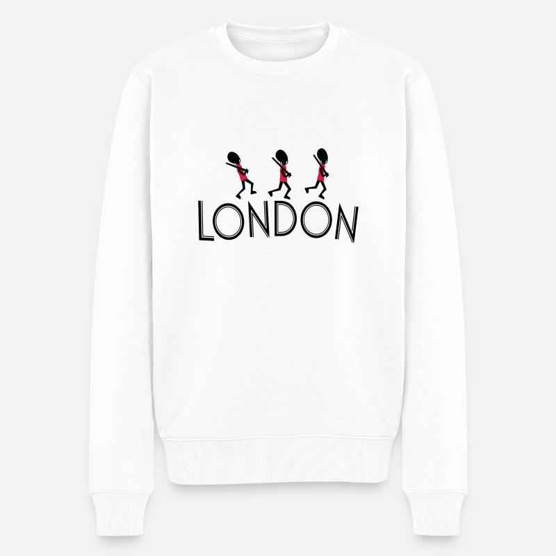 London_text_Qurards - Männer Premium Bio Pullover - Weiß