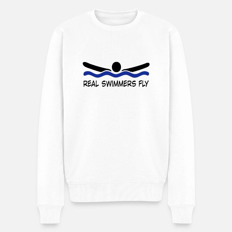 swimming - Männer Premium Bio Pullover - Weiß
