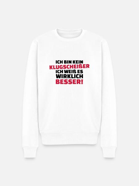 Klugscheißer - Männer Premium Bio Pullover - Weiß