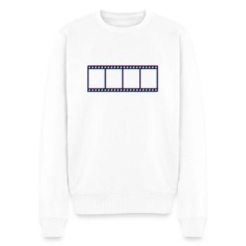 3d film filmrolle video movie kino schauen gucken - Männer Premium Bio Pullover - Weiß - Vorne - Thijin (182cm)