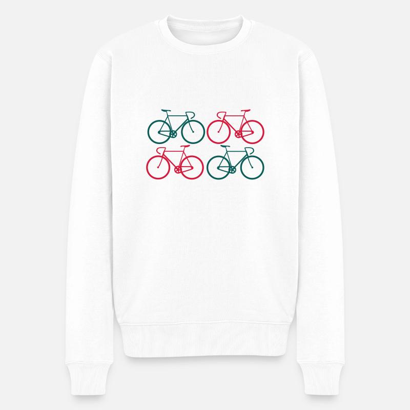 Fahrrad Rennrad Bicycle Sport 2c - Männer Premium Bio Pullover - Weiß