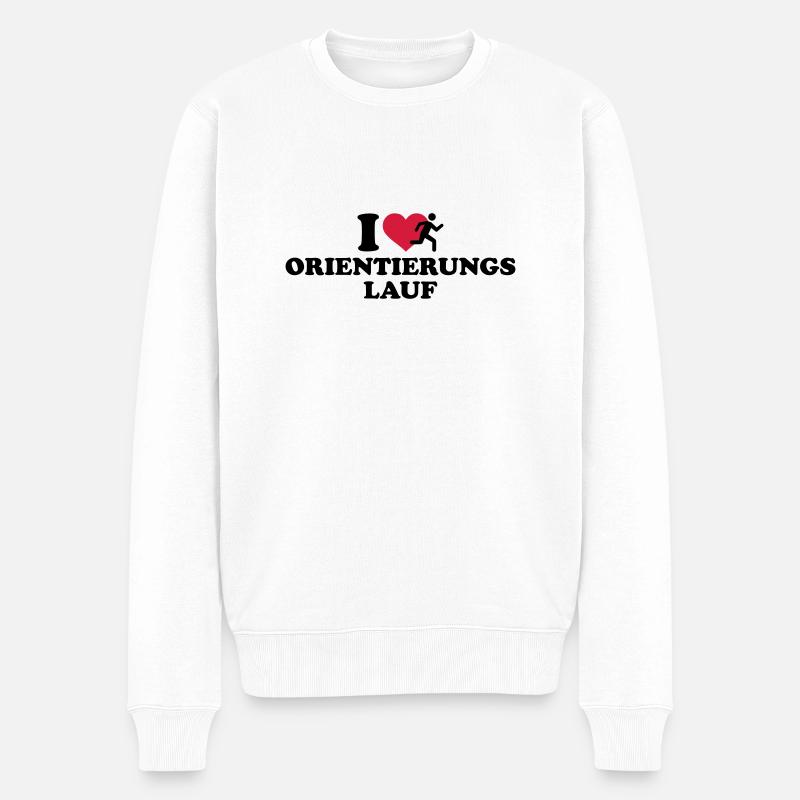 Orientierungslauf - Männer Premium Bio Pullover - Weiß