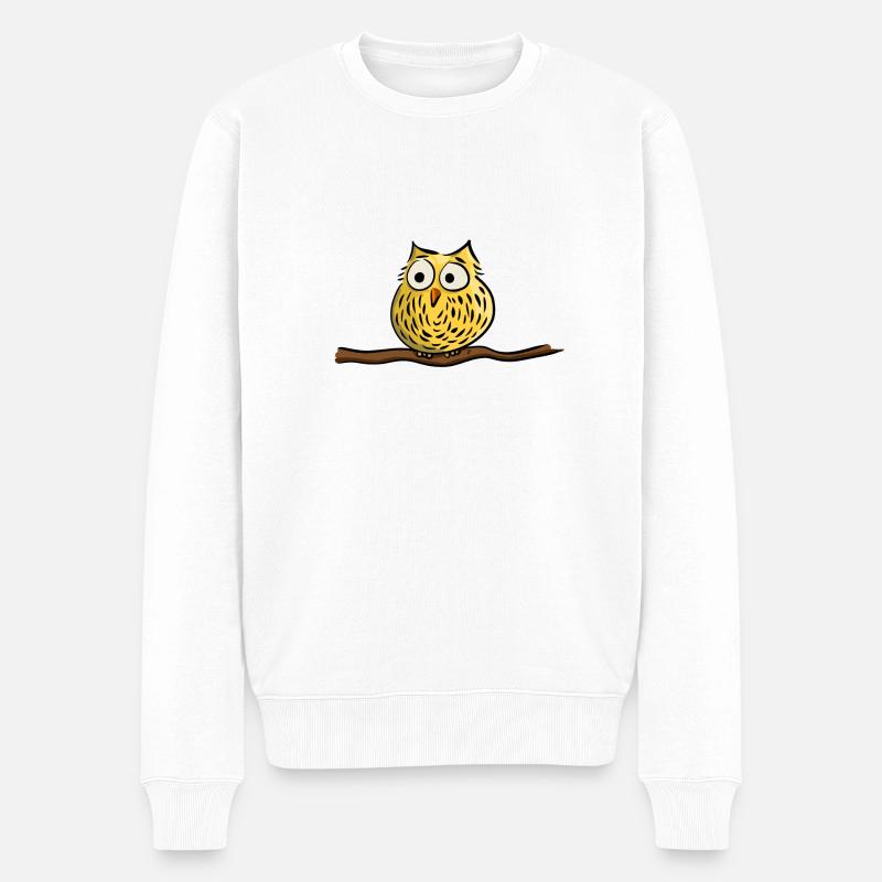 Cute owl - Männer Premium Bio Pullover - Weiß